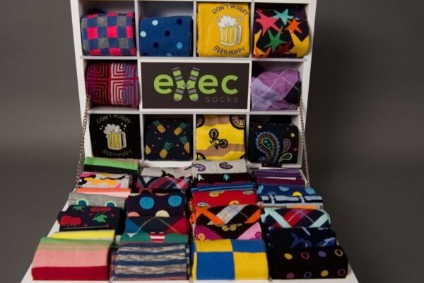 box of organized socks