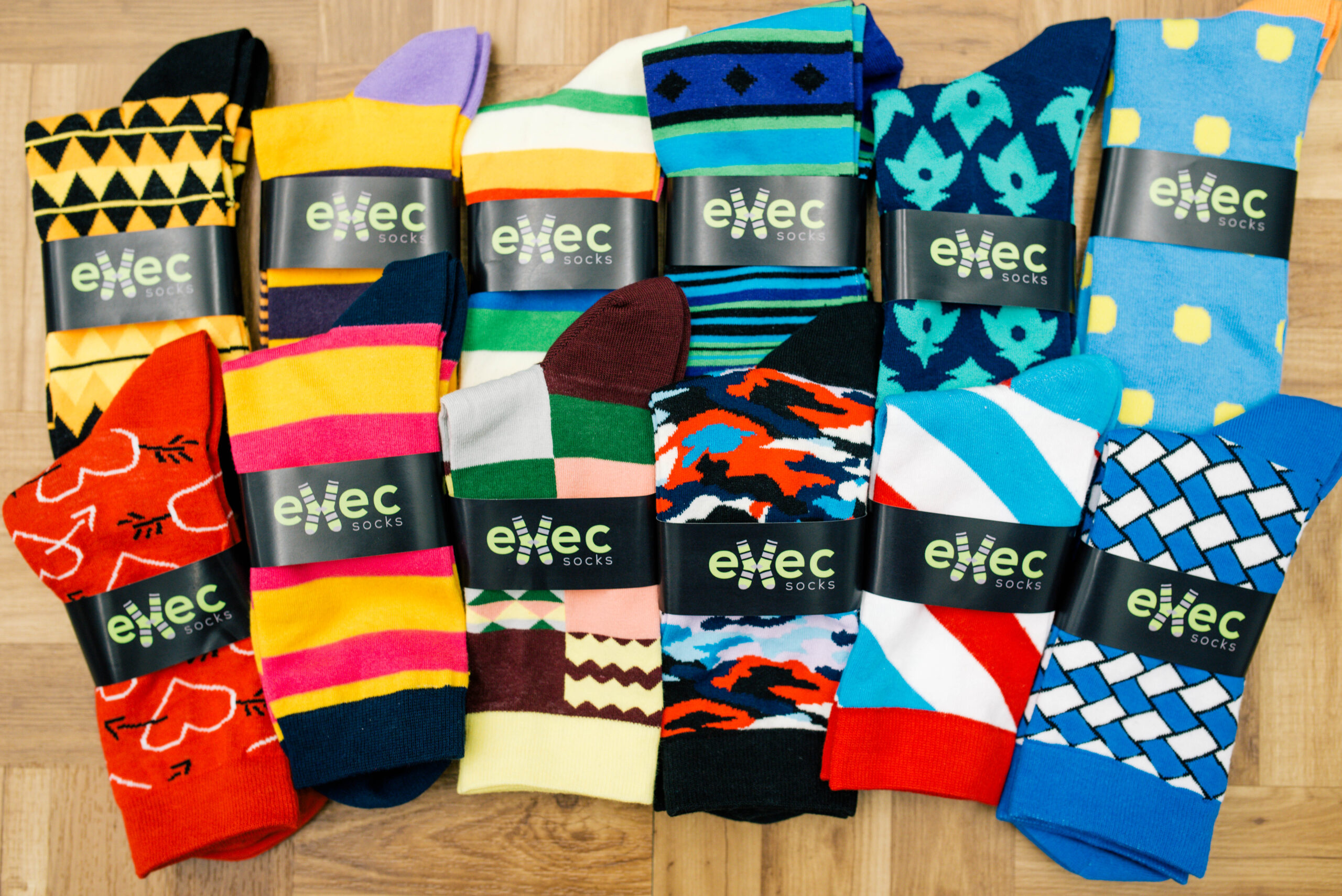 an array of 10 pairs of socks